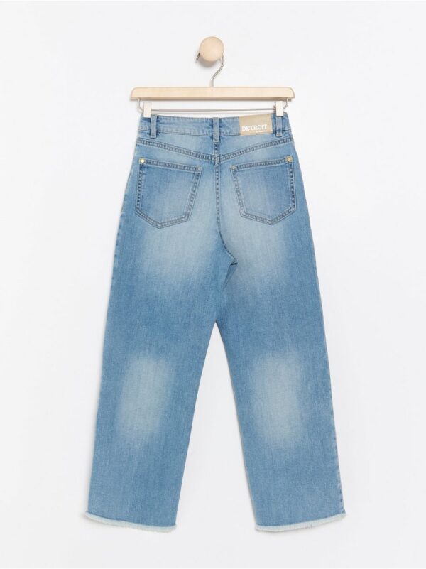 Light blue narrow wide cropped jeans - 7872190-794