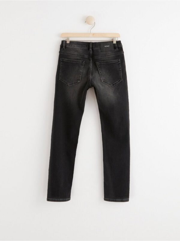 Narrow fit black jeans in denim jersey - 7878049-80