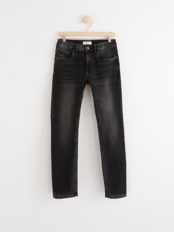 Narrow fit black jeans in denim jersey - 7878049-80