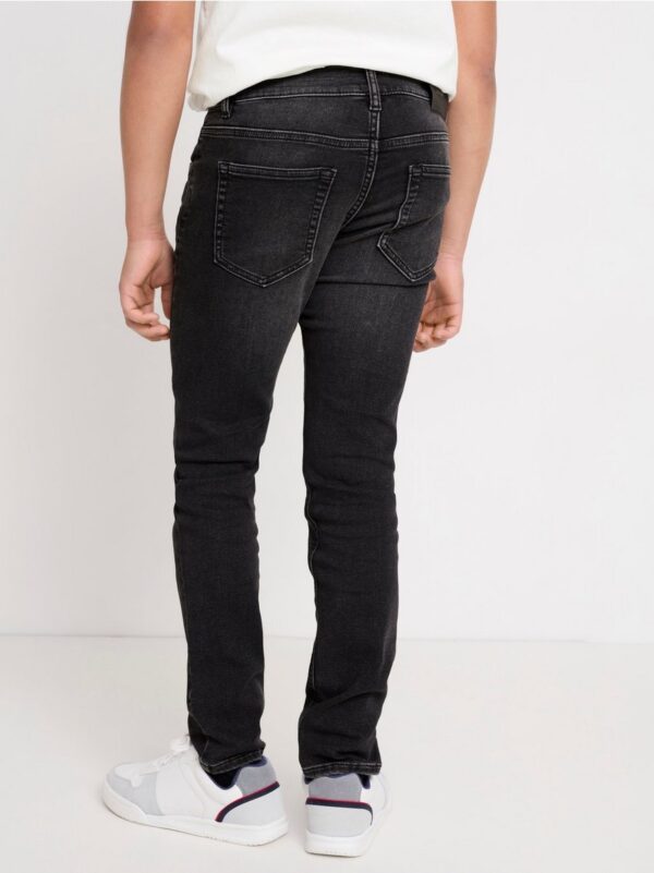 Narrow fit black jeans in denim jersey - 7878049-80