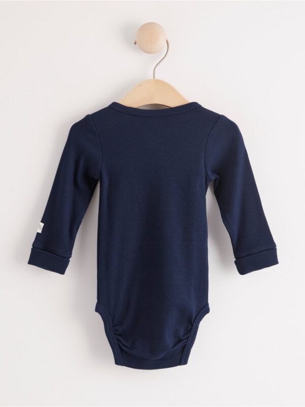 Ribbed wrap bodysuit with long sleeves - 7887564-2150