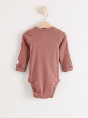 Ribbed wrap bodysuit with long sleeves - 7887564-9619
