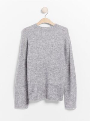 Knitted jumper with mock neck - 7894576-7196