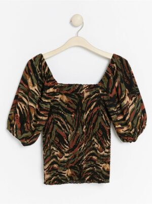 Patterned top with smock - 7897039-80