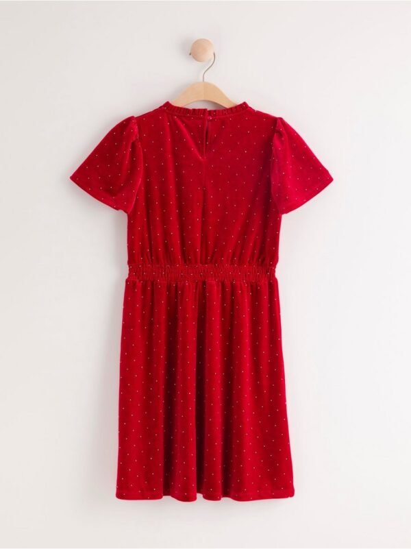 Velvet dress with rhinestones - 7905574-7251