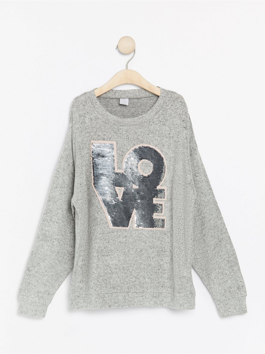 - Knitted jumper with reversible sequins - Beige melange, 146/152 Knitted jumper with reversible sequins - Beige melange, 146/152 - 7923736-7197|146/152
