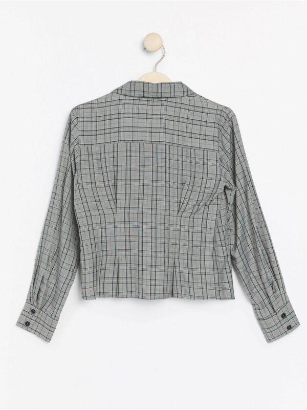 Checked double-breasted blouse - 7923827-80