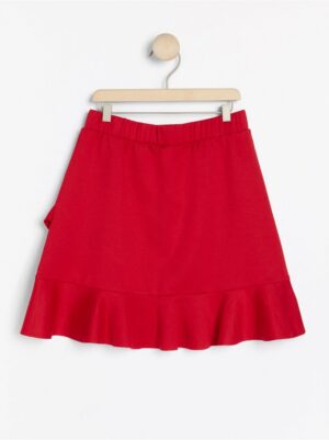 Red jersey flounce skirt - 7927714-7251