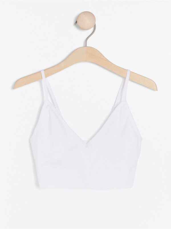 Seamless ribbed v-neck soft bra - 7932601-70