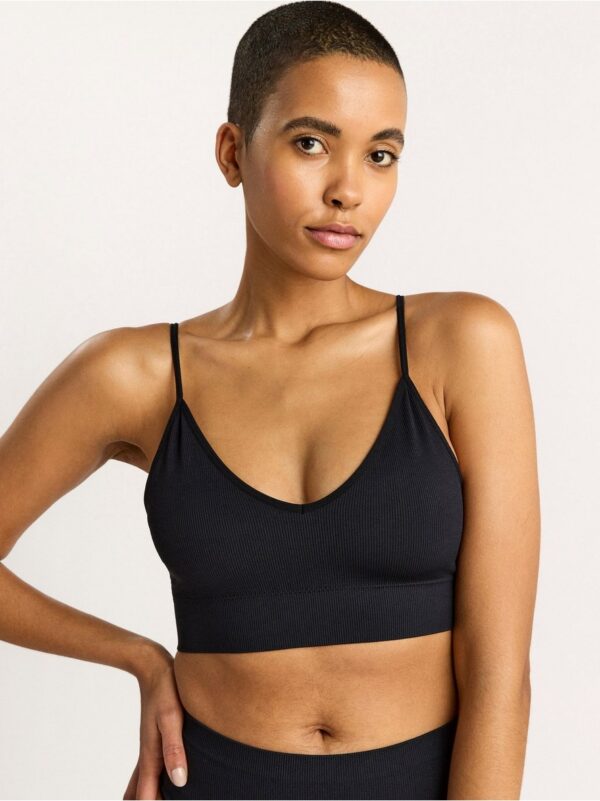 Seamless ribbed v-neck soft bra - 7932601-70