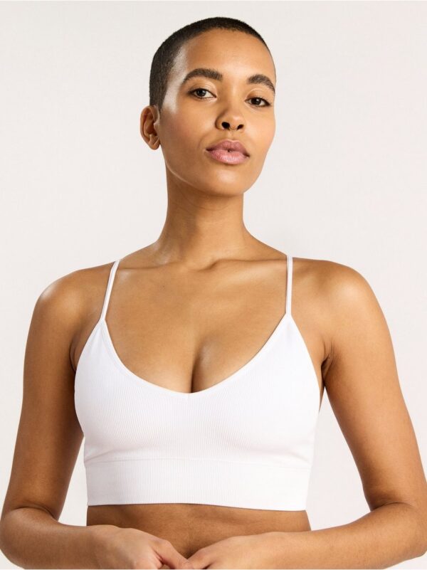 Seamless ribbed v-neck soft bra - 7932601-70