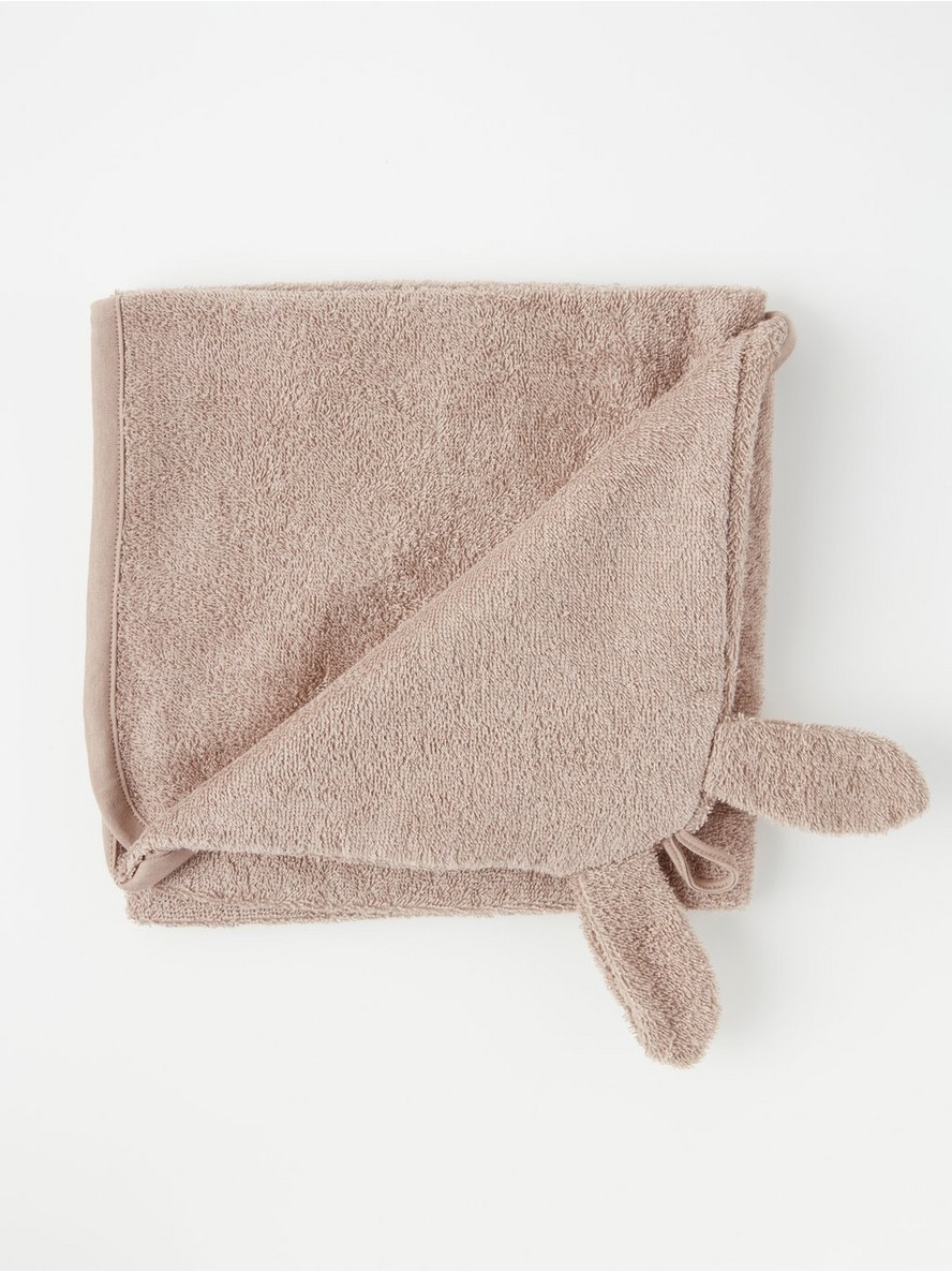 Terry bath towel with rabbit hood - 7941642-9770