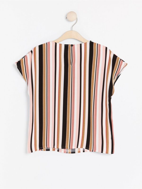 Striped short sleeve blouse - 7943698-7723