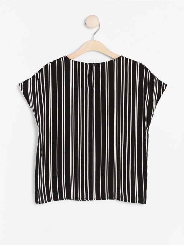Striped short sleeve blouse - 7943698-80