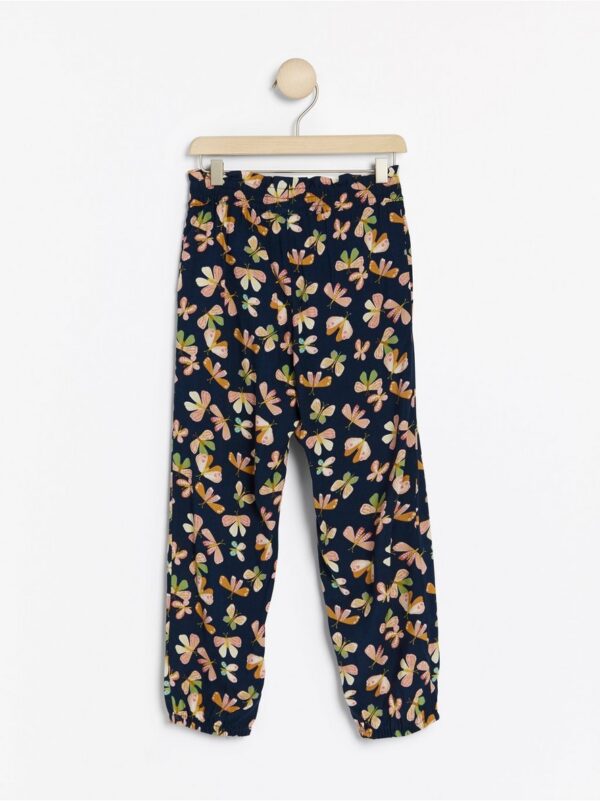 Loose fit trousers with butterfly pattern - 7950854-2150