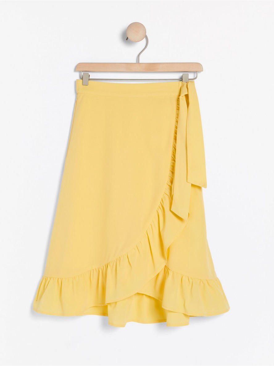 Yellow wrap skirt with frill - 7955134