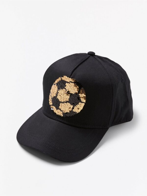 Flat peak cap with football in reversible sequins - 7955443-80