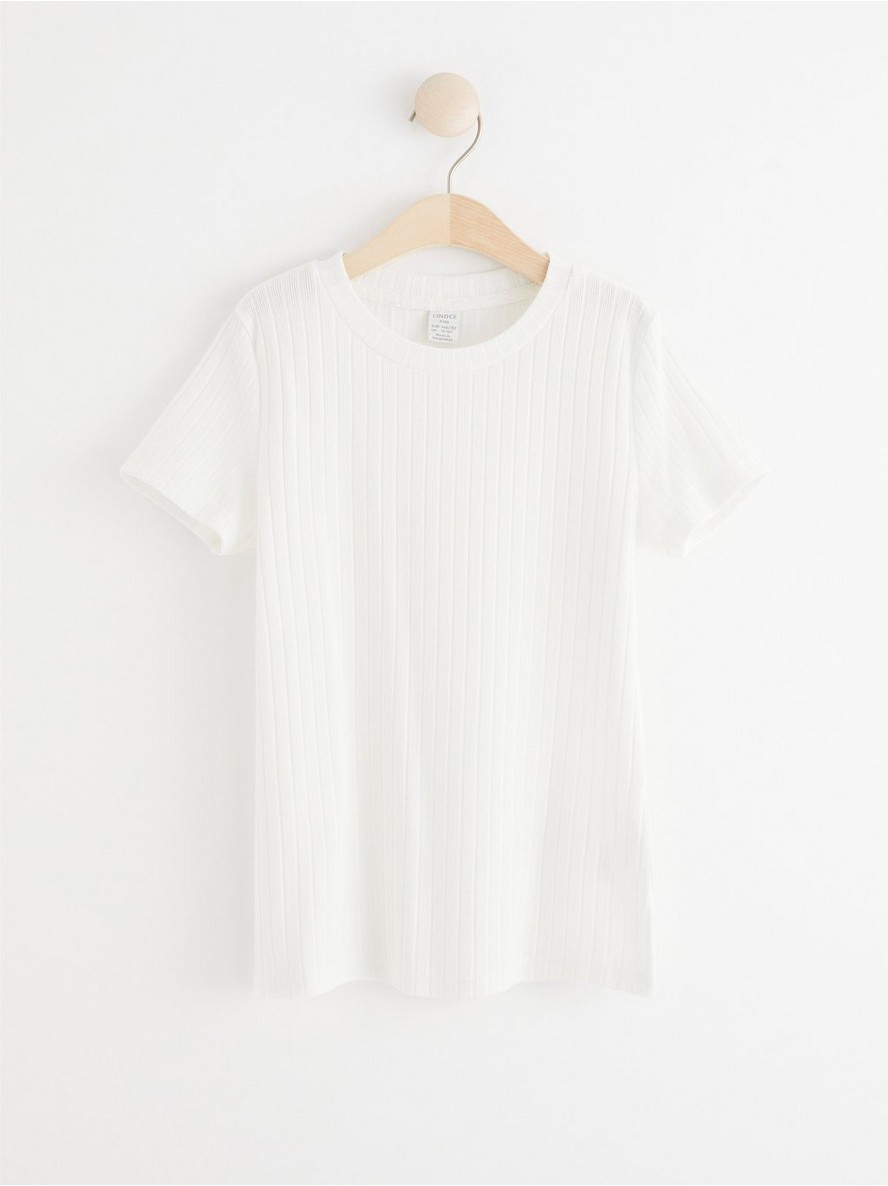 - Short sleeve ribbed top - Off White, 128 Short sleeve ribbed top - Off White, 128 - 7957126-300|128