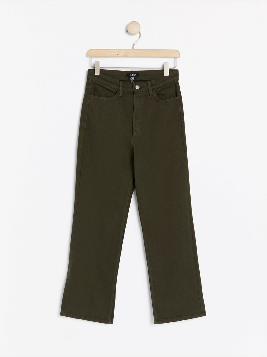 - Kick flare twill trousers - Dark Dusty Green, 44 Kick flare twill trousers - Dark Dusty Green, 44 - 7957956-9683|44