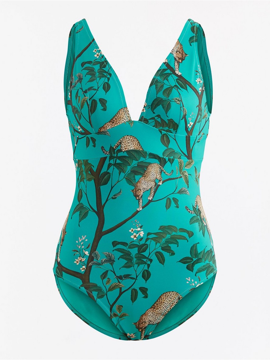 Swimsuit with leopards - Dark Aqua, 38 - 7958579-5350|38