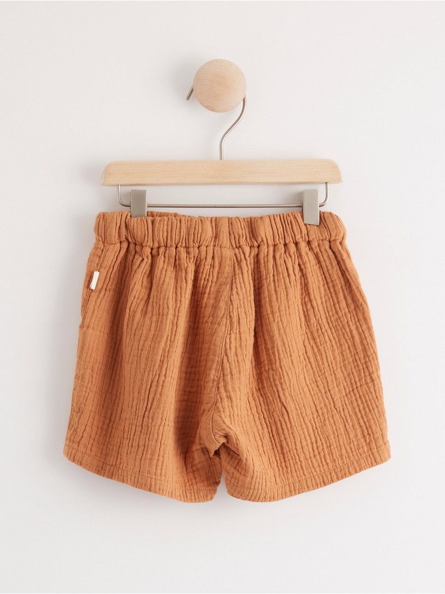 Crinkled woven cotton shorts - 7971227-9495