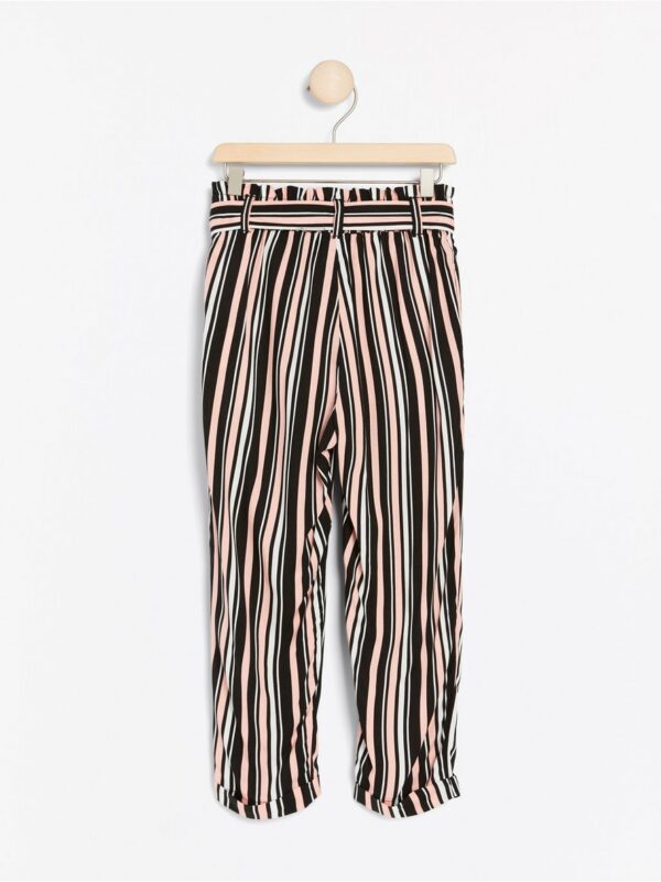 Striped trousers with paper-bag waist - 7977292-80