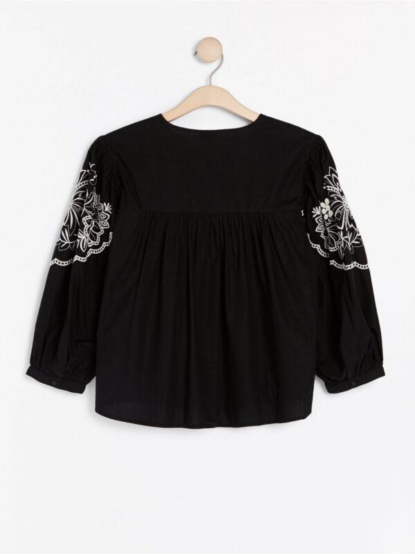 Black blouse with embroidery - 7987512-80