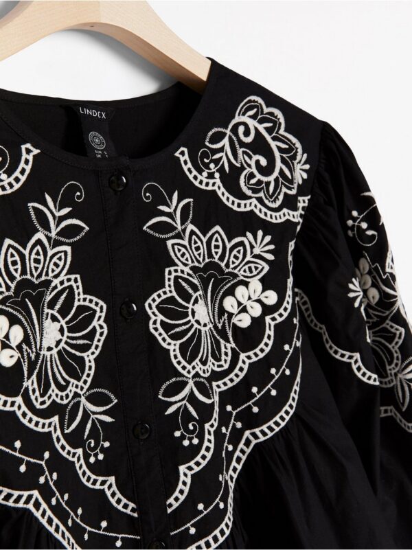 Black blouse with embroidery - 7987512-80