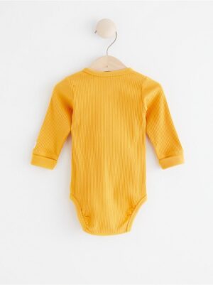 Ribbed wrap bodysuit with long sleeves - 8002778-8557