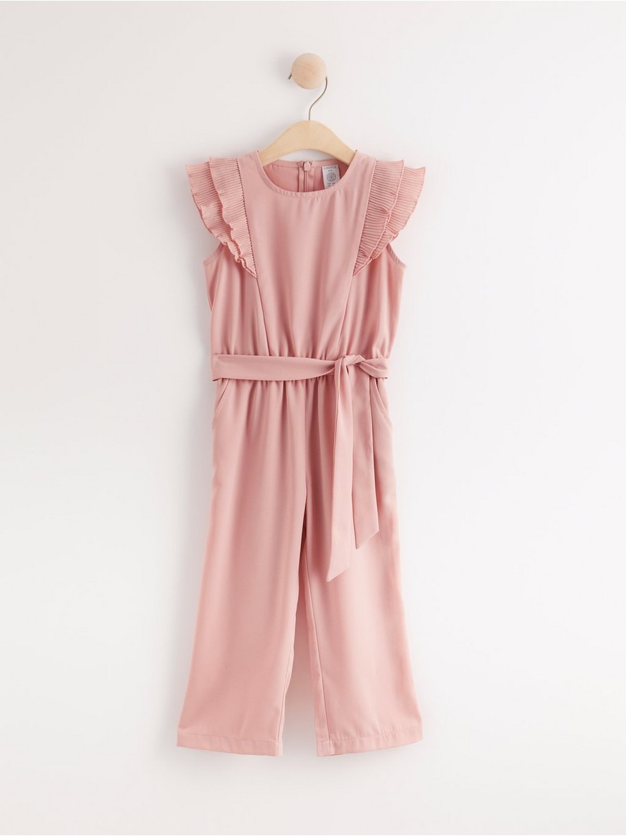 Pink jumpsuit with pleated frill sleeves - Light Pink, 104 - 8016589-7723|104
