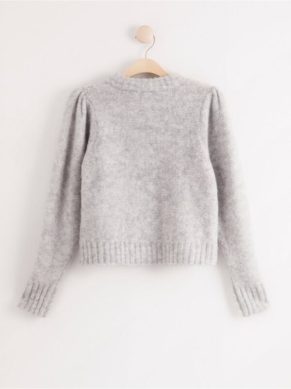 Knitted jumper with puff shoulders - 8023913-5755