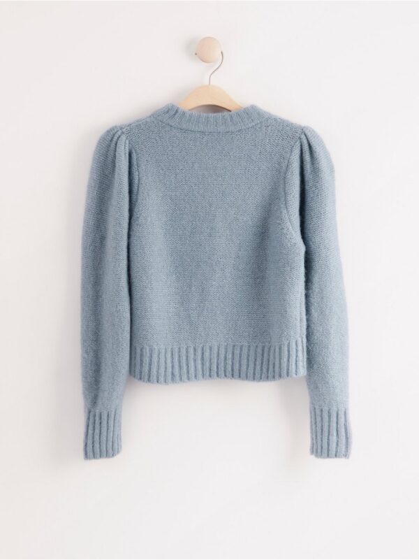 Knitted jumper with puff shoulders - 8023913-6816