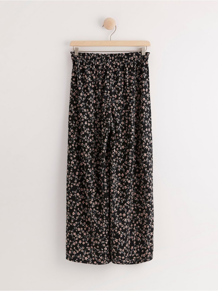 Wide trousers with floral pattern - 8034637-6928