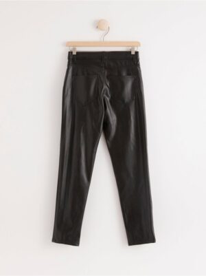 Narrow fit imitation leather trousers - 8040428-80
