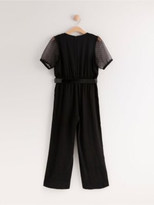 Jumpsuit with organza puff sleeves - 8040429-80