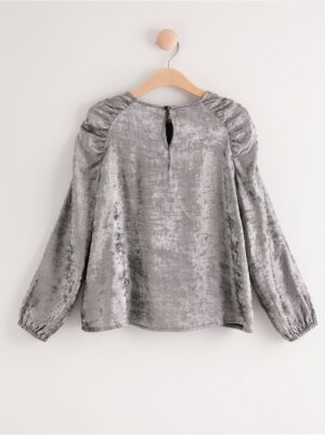 Shiny puff shoulder blouse - 8040431-10