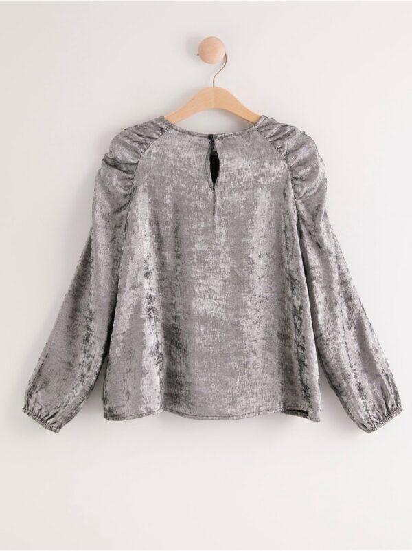 Shiny puff shoulder blouse - 8040431-10