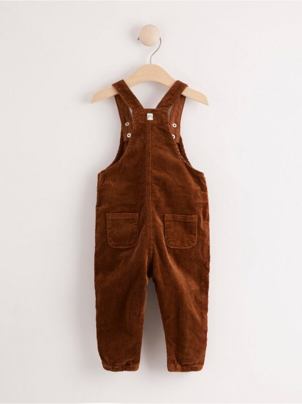 Brown corduroy dungarees - 8043949-7698