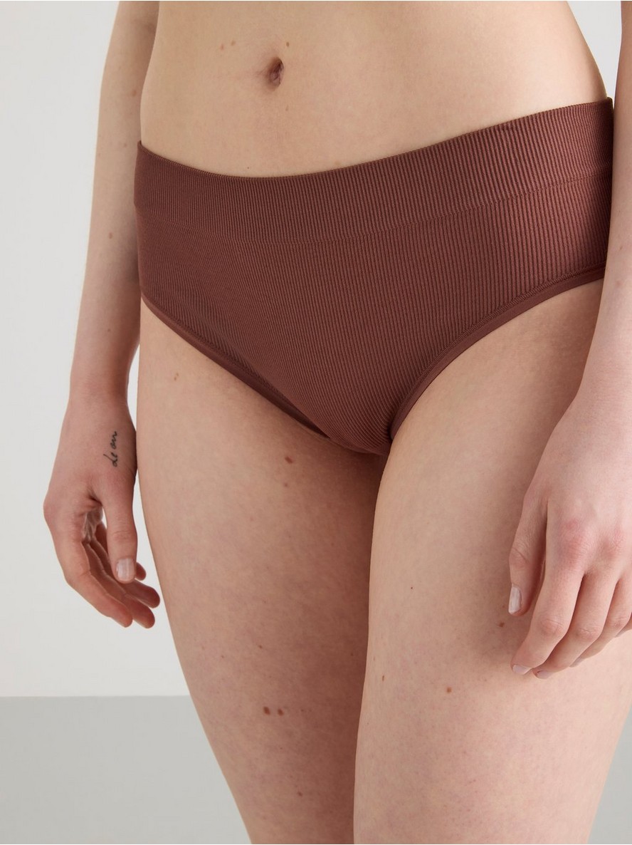 Brazilian high seamless briefs - Dusty Brown, 48/50 - 8084021-8695|48/50