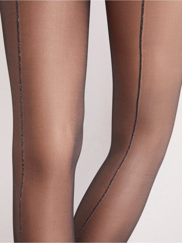 Semi shine tights with stripe, 20 denier - 8097831-10