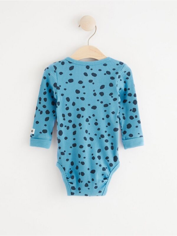 Ribbed wrap bodysuit with dots - 8196592-1119