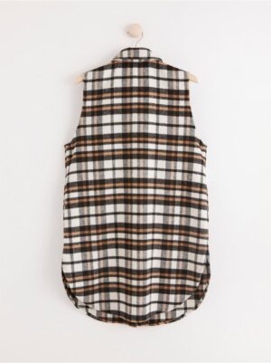 Long checked vest - 8204485-7862