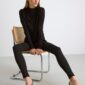 Ribbed high waist leggings - 8215596-80