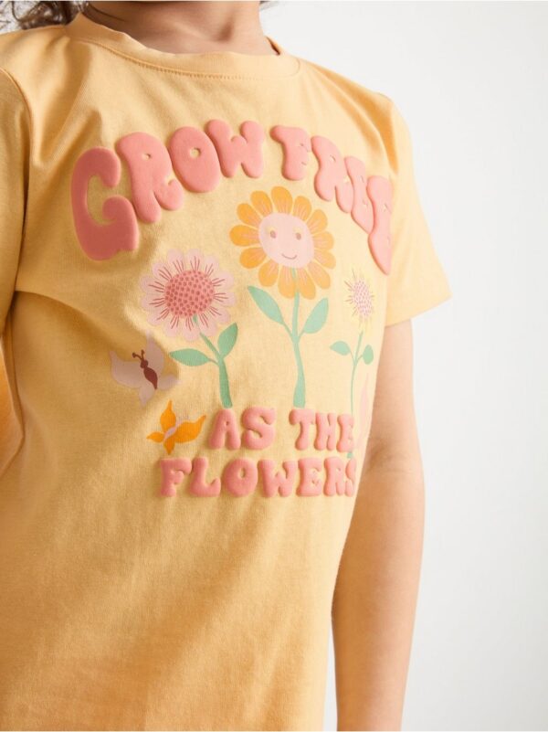 Short sleeve top with flowers - 8368274-4138