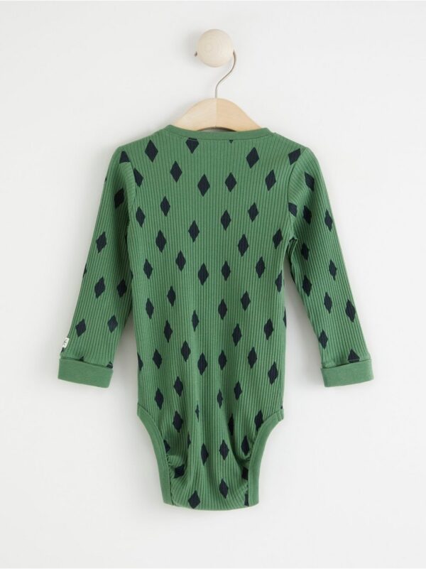 Long sleeve ribbed bodysuit with print - 8428973-1253