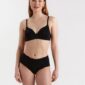 Regular waist cotton brief with lace trim - 7550423-80