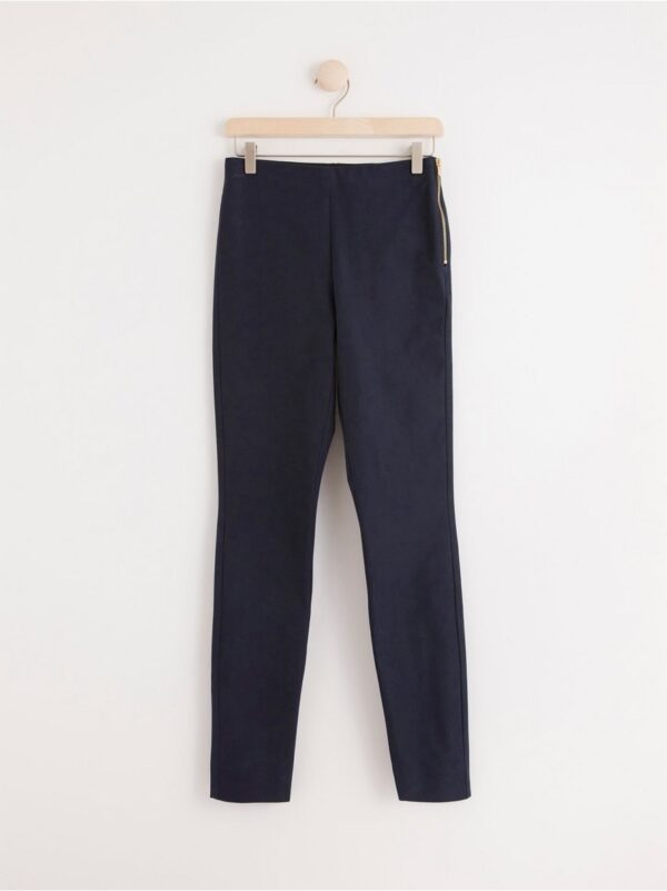 JONNA Navy blue slim high-waist trousers - 7587563-2521