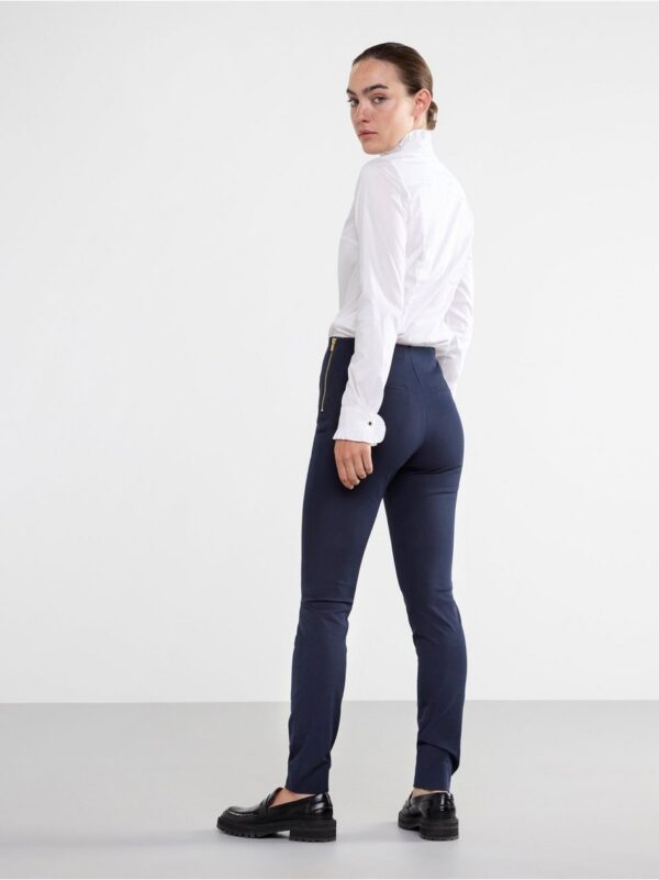 JONNA Navy blue slim high-waist trousers - 7587563-2521