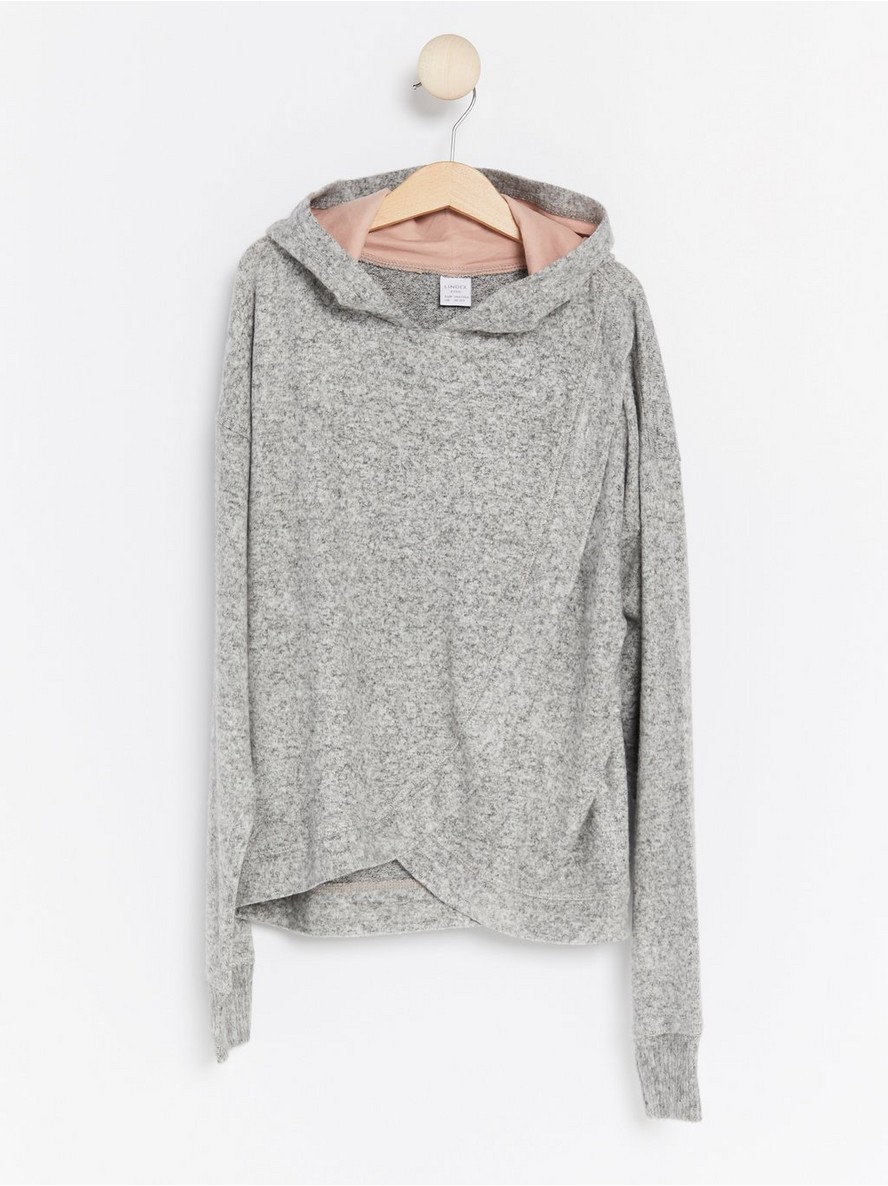 Grey Hooded Sweater - 7742033-7196
