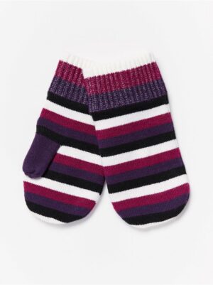 Striped Knitted Mittens - 7749368-7918